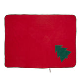 Fleece Christmas Tree Pet Blanket Green on Red